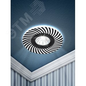 Светильник встраиваемый KL40 SL/GD/1 алюминиевый MR16 12V/220V 50W золото/серебро ( - фото 2