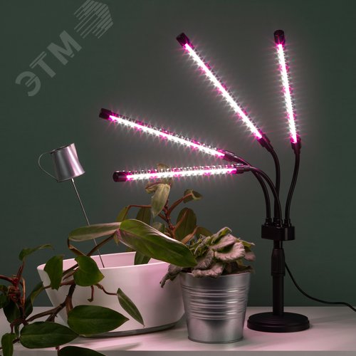 Светильник светодиодный настольный полного спектра 40 Вт для растений черный FITO-40W-АLED-Ra-USB - фото 11