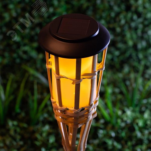 Светильник уличный ERASF22-24 Факел бамбук на солнечных батареях садовый 56 см - фото 8