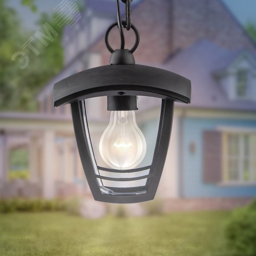 Светильник садово-парковый НСУ 07-40-001 Марсель черный 4 гранный подвесной IP44 Е27 max60Вт - фото 5