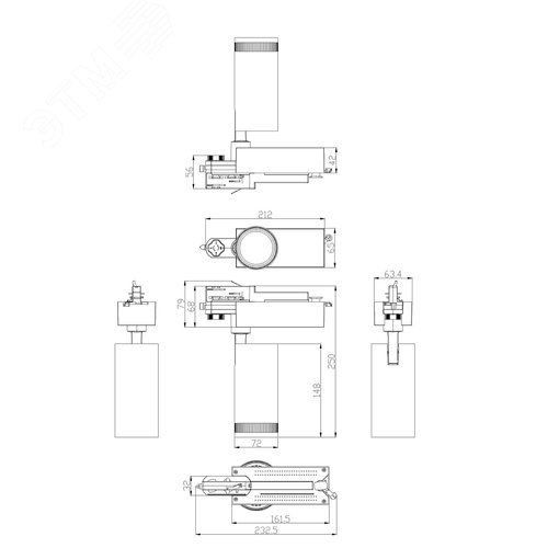Светильник трековый трёхфазный STR-30-99-40K-W20 регулируемый луч 4000K белый - фото 6