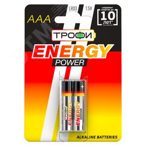 Батарейка Трофи LR03-2BL ENERGY POWER Alkaline (40/480/23040) - фото 1