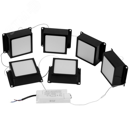 Светильник светодиодный 36Вт 4000К 3420Лм IP40 89x89x40 черный грильято 100х100 6 штук SPO-646-3-4K-B6 - фото 8