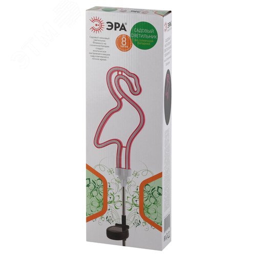 Светильник садовый неоновый Фламинго на солнечной батарее ERASF012-30 - фото 4