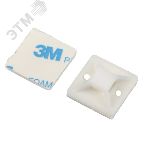 Изображение товара Площадка самоклеящаяся под хомуты 30х30 мм белая 50 штук NO-225-303 (упак)