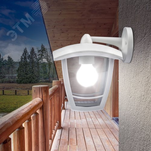 Светильник садово-парковый НБУ 07-40-002 Дели 2 белый 4 гранный настенный IP44 Е27 max60Вт - фото 7