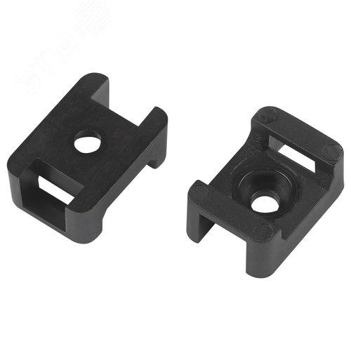 Изображение товара Площадка с монтажным отверстием под хомуты 22х16 мм чёрная М4 10 штук NO-225-314 (упак)