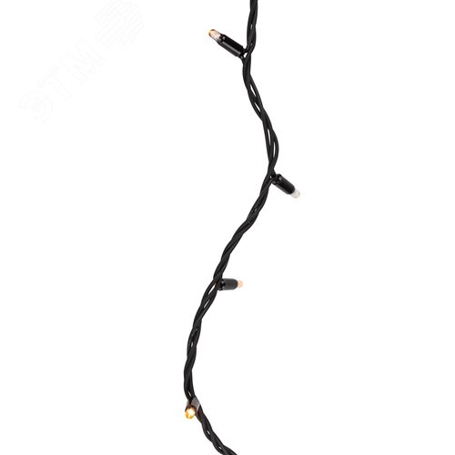 Гирлянда 120 LED Бахрома 2 м x 1 м, желтый свет, черный каучук, 220 В, IP65 ERAPS-BZ2 - фото 3