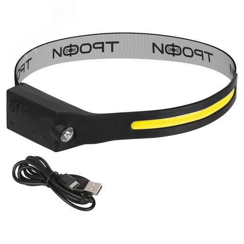 Фонарь налобный светодиодный Трофи GA-104 Kiber-simple аккумуляторный 5 Вт COB + 3 Вт LED сенсорное управление - фото 4