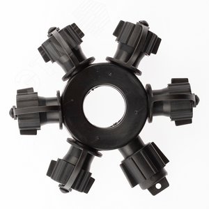 Разветвитель ERAPS-OR для гирлянд IP65 круговой 6 гнезд черный - фото 1