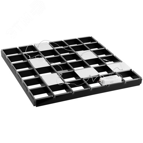 Светильник светодиодный ДВО-36Вт 3420Лм 5000К 89х89мм ГРИЛЬЯТО 100х100 домино черный 6 кубиков драйвер SPO-646-3-5K-B6 - фото 10