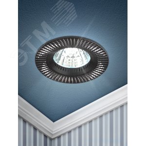 Светильник встраиваемый KL32 AL/BK/1 алюминиевый MR16 12V 50W черный/серебро (50/2400) - фото 2