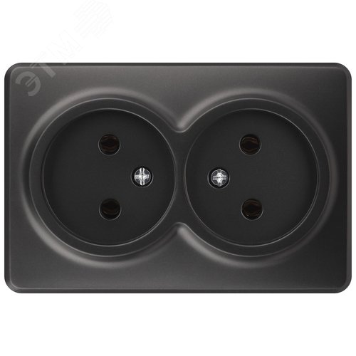 Изображение товара Розетка Эксперт 11-2202-05 2х2P IP20 16A-250В ОУ антрацит (шт)