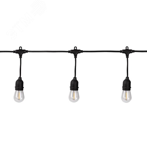 Гирлянда нить Филамент, 4,5 м, длина провода 60 см, 10 LED, теплый белый, E27, каучук, 220В, IP44 ERABL-FIL1 - фото 3