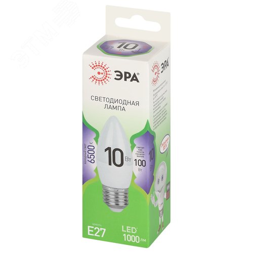Лампа светодиодная LED 10 Вт 1000Лм 6500К свеча холодный E27 220-240В LED B35-10W-865-E27 Green Line - фото 3