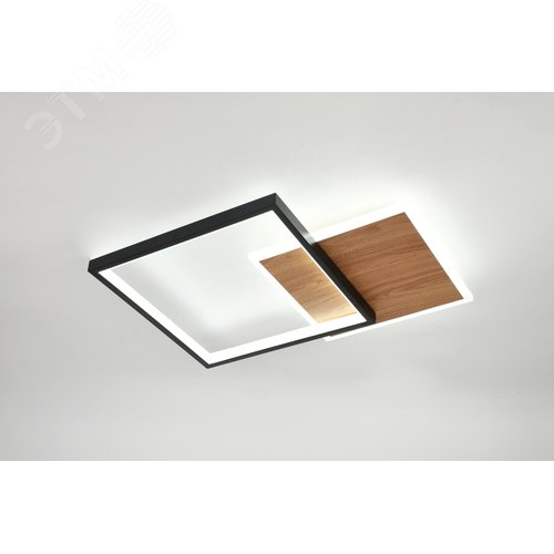Светильник светодиодный потолочный ДПБ-60Вт 1 892Лм Модерн с ДУ Ferre CLL-1-60-RC BK +Wood - фото 3