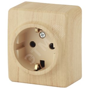 Изображение товара Розетка однофазная наружная (открытой установки) с заземлением без шторок сосна 16А 250В IP20 винтовые клеммы 11-2203-11 Эра Эксперт (шт)