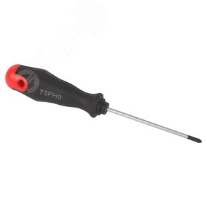 Изображение товара Отвертка крестовая PH0х75 мм двухкомпонентная рукоятка (шт)