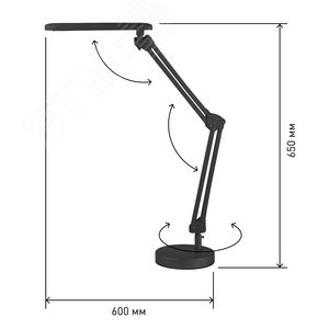 Светильник настольный светодиодный на струбцине и с основанием черный NLED-440-7W-BK - фото 2