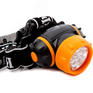 Фонарь налобный светодиодный 1,5Вт 50Лм IP40 SMD 4 режима на батарейках 3xAAA (в комплект не входят) TG7 оранжево-черный - фото 3