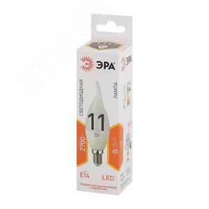 Лампа светодиодная LED 11 Вт 880Лм 2700К свеча на ветру теплый E14 170-265В LED BXS-11W-827-E14 Standart - фото 2
