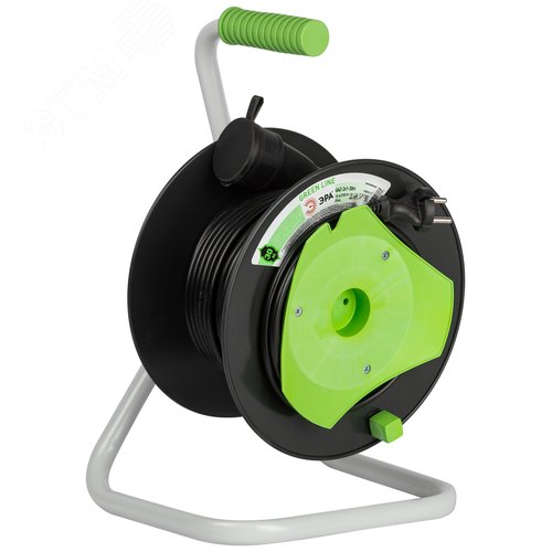 Изображение товара Удлинитель силовой на катушке пластик 1 розетка без заземления 30м ПВС 2x1мм2 GREEN LINE GAZ-2x1-30m Greenline (шт)
