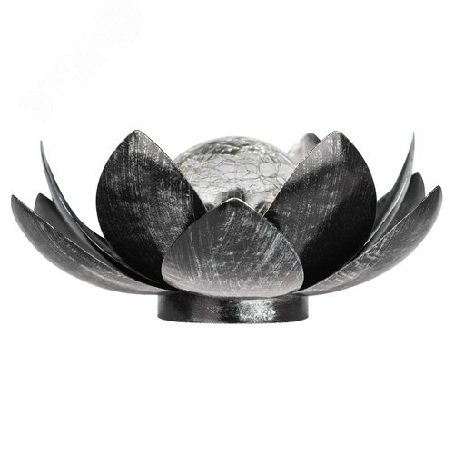 Светильник уличный ERASF22-52 на солнечной батарее садовый Лотос (2 в 1) стекло кракле 20LED - фото 3