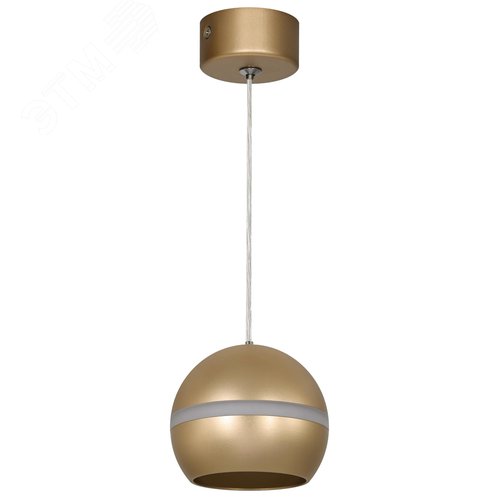 Светильник подвесной (подвес) PL21 GD GX53 потолочный шар золотой - фото 5