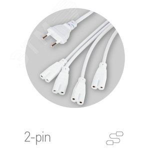 Разветвитель сетевой для фитолампы для подключения 4 светильников FITO 4х IEC C7 (2 pin) - фото 1