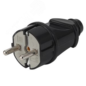 Изображение товара Вилка с/з прямая 16 A черная 24/240/5040 Vx2-B (шт)