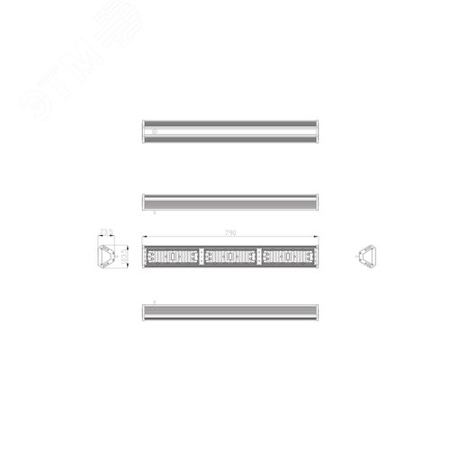 Cветильник cветодиодный подвесной ДСП 150 Вт IP54 15750 Лм 5000К Кп<5% КСС Г IC SPP-404-0-50K-150 - фото 7