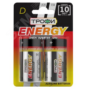 Изображение товара Батарейка Трофи LR20-2BL ENERGY POWER Alkaline (12/96/3456) (шт)