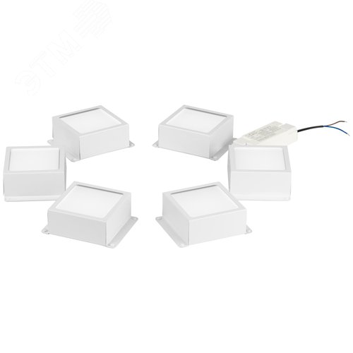 Светильник светодиодный 36Вт 5000К 3420Лм IP40 89x89x40 белый грильято 100х100 6 штук SPO-646-3-5K-W6 - фото 6