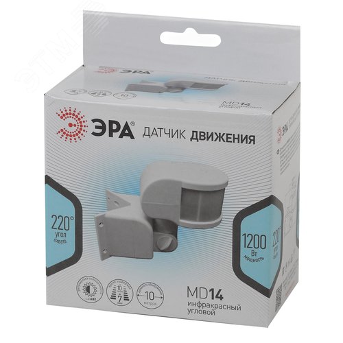 Датчик движения белый максимальная нагрузка 1100Вт угол обзора 270 градусов дальность 12м IP44 - фото 2