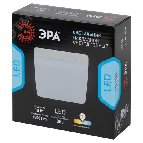 Светильник светодиодный LED 16-18-4K накладной квадратный 18Вт 4000К - фото 11