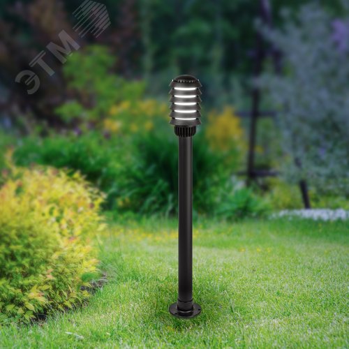 Светильник садово-парковый НТУ 01-60-016 Поллар напольный черный IP54 Е27 max60Вт h1050мм - фото 8