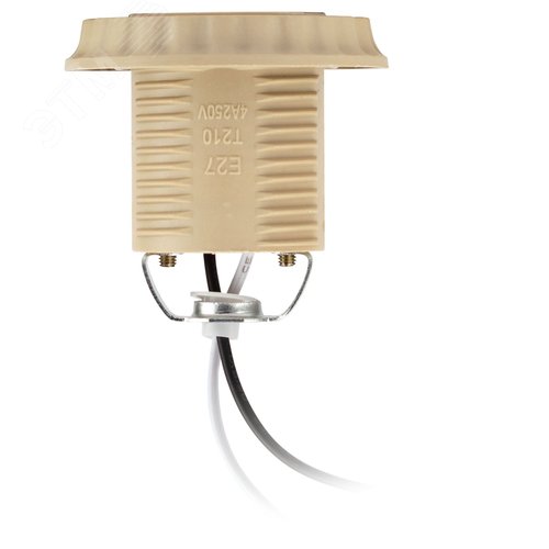 Патрон Е27 с проводом 30 см пластиковый бежевый - фото 3