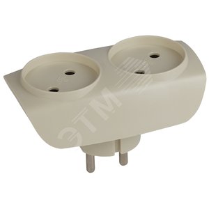 Изображение товара Тройник 2 гнезда, без заземления, слоновая кость 10/60/1500 SP-2-I (шт)