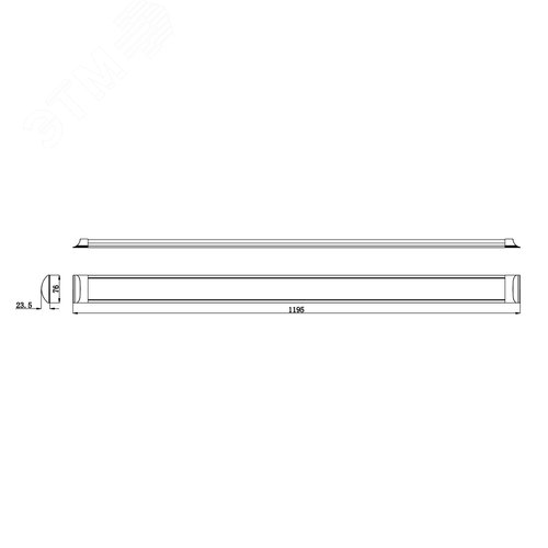 Светильник светодиодный ДВО/ДПО 36Вт 4000К 3600Лм IP40 1200х75мм матовый SPO-5-40-4K-M (F) - фото 3