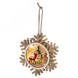 Изображение товара Новогодний декоративный светильник Снежинка, 15*15 см, 6 LED, 2*ААА ENGDS-6L (шт)