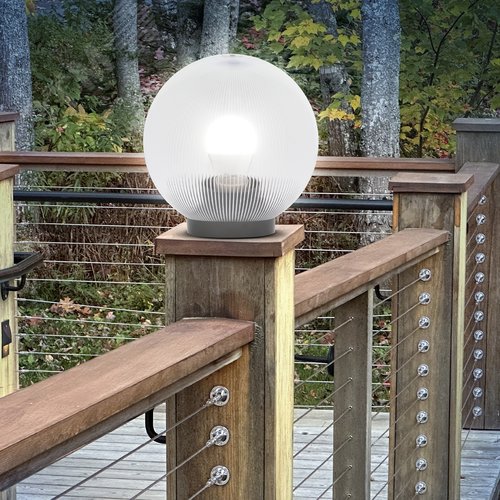 Светильник на опору/кронштейн НТУ 02-60-202 шар прозрачный призма IP44 Е27 max60Вт d200mm - фото 7