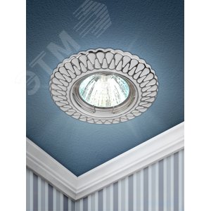 Светильник штампованный MR16 12V/220V 50W белый/хром (100/2800)ST4 CH/WH /1 - фото 2