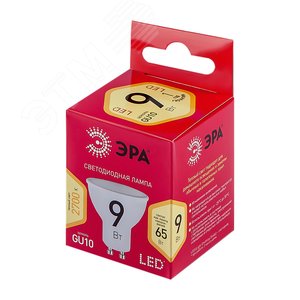 Лампа светодиодная LED 9 Вт 720Лм 2700К софит теплый GU10 220-240В LED MR16-9W-827-GU10 Red Line - фото 2