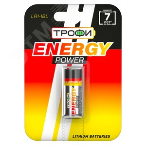 Батарейка Трофи LR1-1BL ENERGY POWER Alkaline (12/144/9504) - фото 1