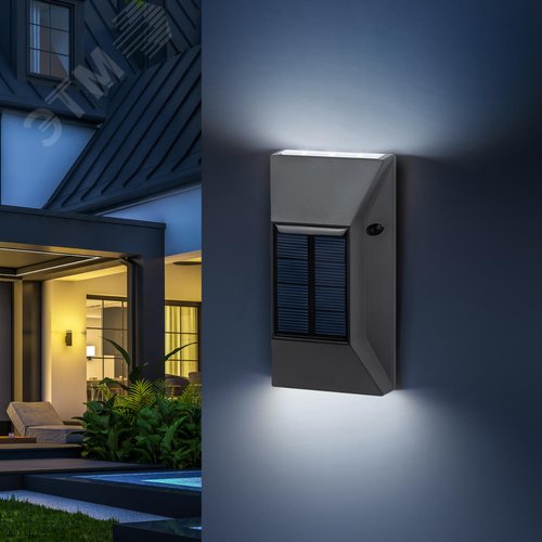 Светильник уличный ERAFS012-07 на солнечной батарее настенный 6 LED 13х7х3 см - фото 2