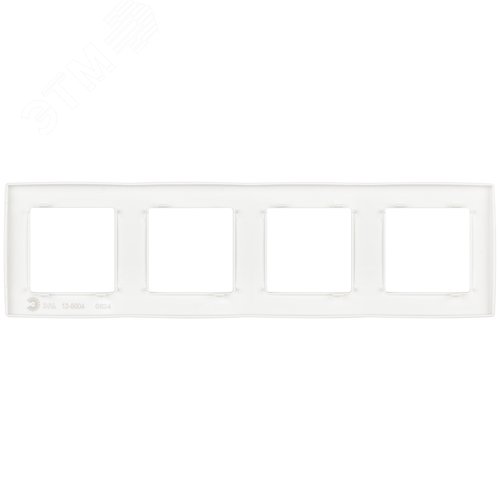 Изображение товара Рамка для розеток и выключателей 4 поста белый матовый пластик ЭРА 12 12-5004-01М (шт)