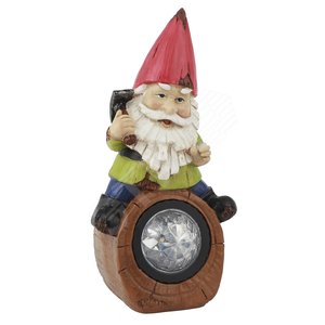 Светильник садовый на солнечной батарее, полистоун, цветной, 20,4 см SL-RSN20-GN-3S - фото 1