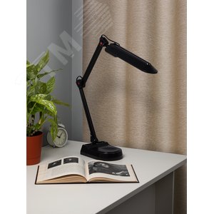 Светильник настольный с лампой PL на струбцине и с основанием черный NL-202-G23-11W-BK - фото 5