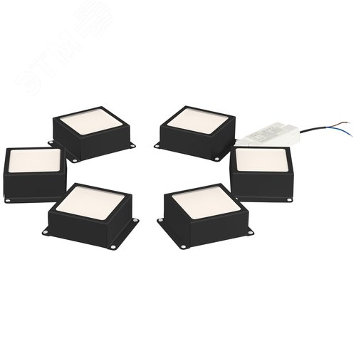 Светильник светодиодный 36Вт 4000К 3420Лм IP40 89x89x40 черный грильято 100х100 6 штук SPO-646-3-4K-B6 - фото 6