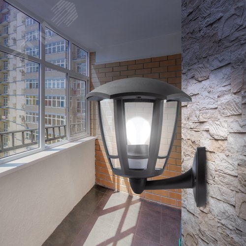 Светильник садово-парковый НБУ 07-40-003 Дели 1 черный 6 гранный настенный IP44 Е27 max60 Вт - фото 9